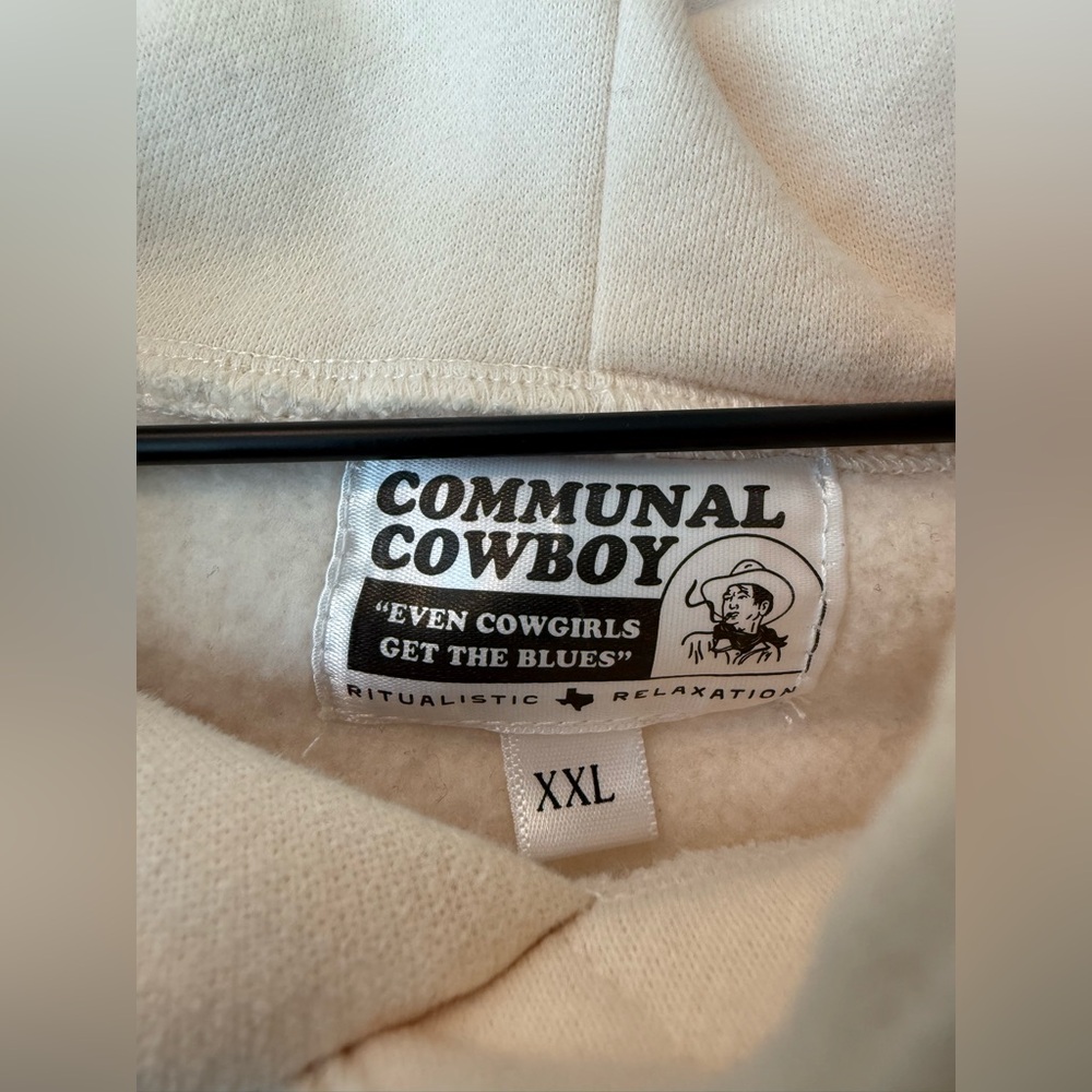 Communal Cowboy Set - Cream ‘Even Cowgirls Get The Blues’ Hoodie & Sweatpant - Picture 6 of 12